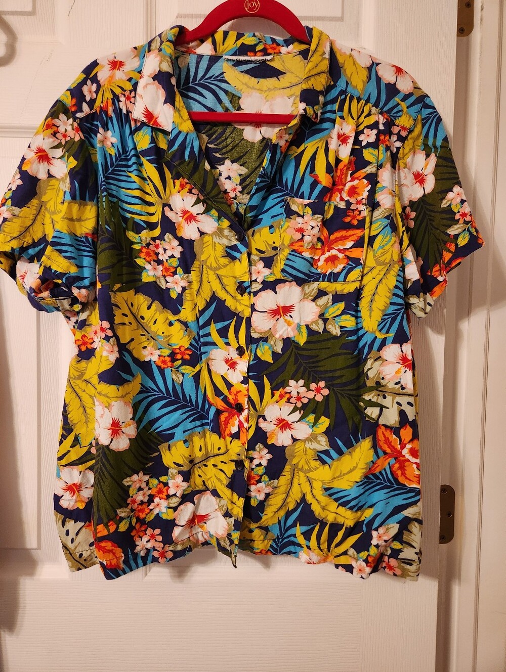 Cathy Daniels, tropical floral top, szXL